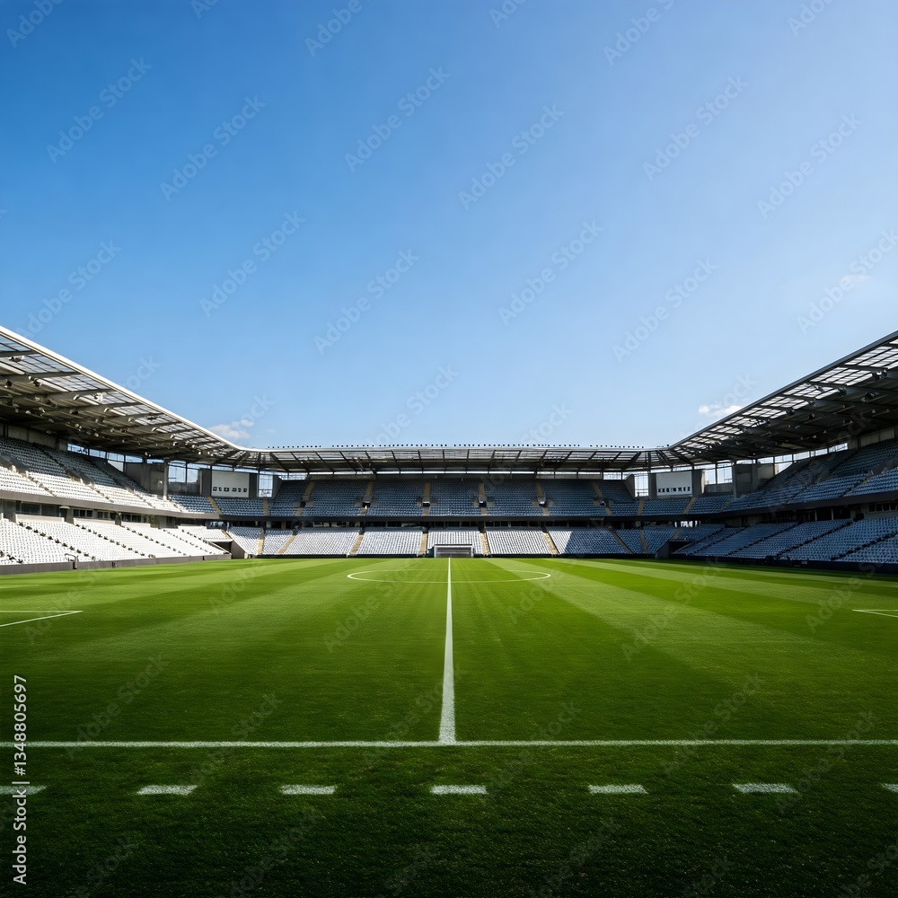 Fototapeta premium empty football field with stadium