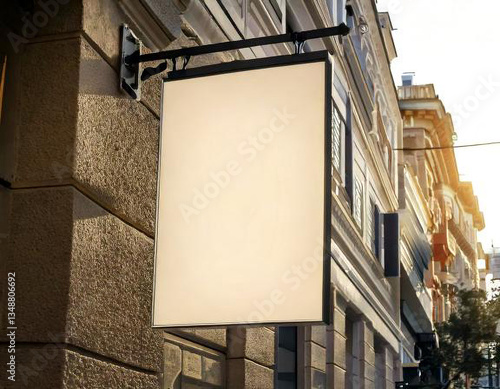 Blank white shop sign ready for your design