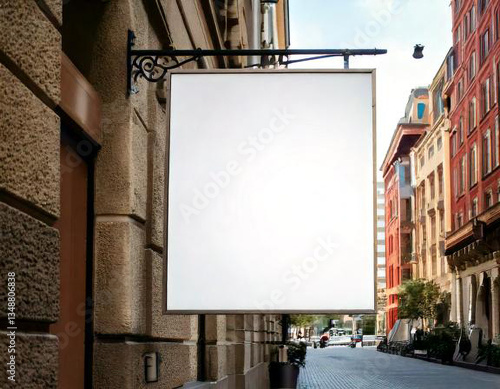 Blank white shop sign ready for your design