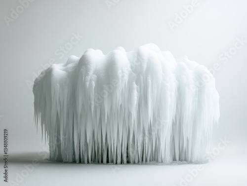 A unique frozen sculpture resembling ice formations.