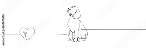 dog line art of illustration  background for a pet day