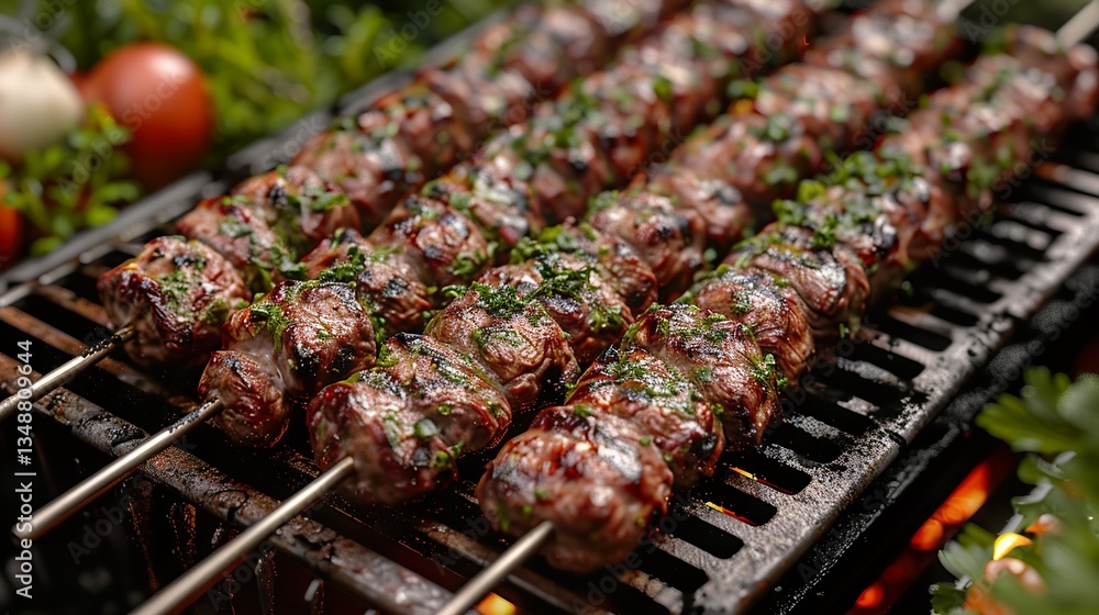 shish kebab on the grill, Eid ul Azha Celebration: Grilled Skewered Meat HD 8K wallpaper Photographic Image shish kebab on the grill, Eid ul Azha Celebration: Grilled Skewered Meat HD 8K wallpaper Photographic Image