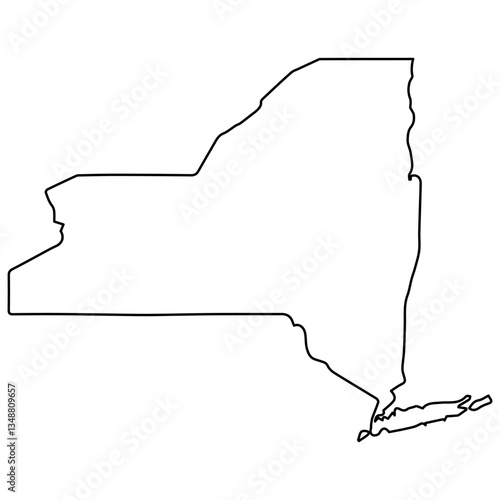 Outline Map of New York Sta...