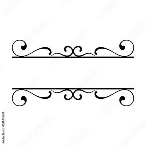 Flourish Elegant Ornamental frame with Swirls, dividers swirls curls flourishes