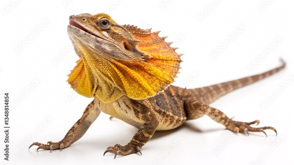 Obraz premium Australian Frilled Lizard Close-Up of a Unique Reptile Displaying its Striking Frill