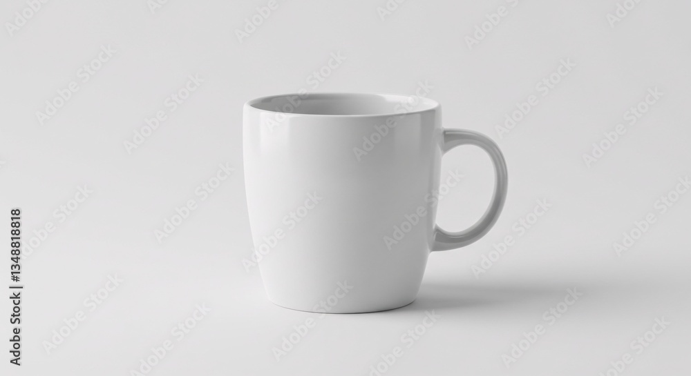 Simple White Mug, Clean Minimalist Design, Blank Coffee Cup Mockup Simple White Mug, Clean Minimalist Design, Blank Coffee Cup Mockup
