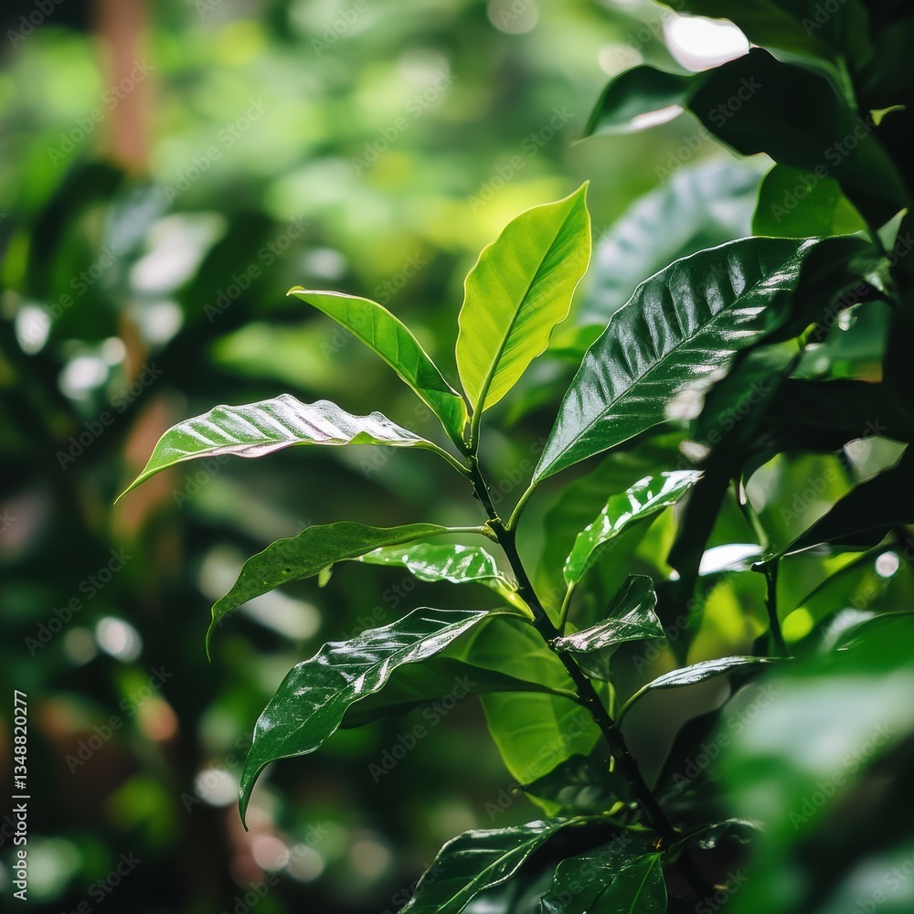 Fototapeta premium Exploring lush greenery tropical forest nature photography vibrant environment close-up view serenity and growth