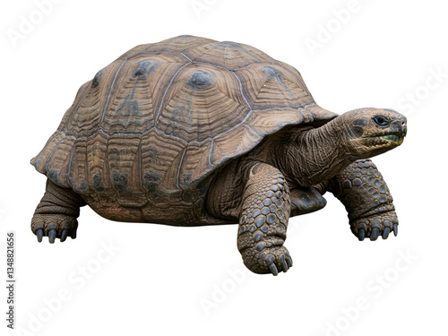 Wallpaper Mural A full shot of a large Galapagos tortoise, showcasing its distinctive brown shell patterned with darker markings Torontodigital.ca