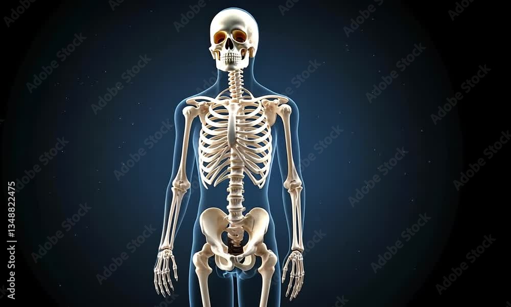Detailed 3D Render of Human Skeleton: Anatomy Visual Detailed 3D Render of Human Skeleton: Anatomy Visual