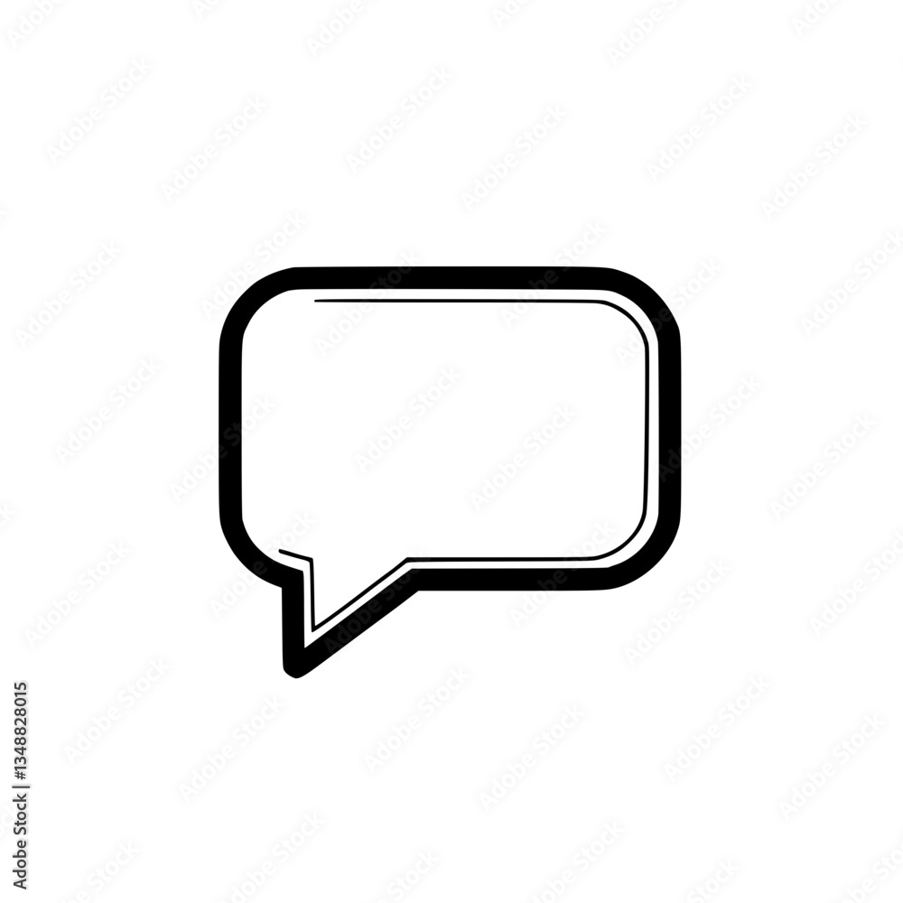 Naklejka premium An isolated chat bubble icon with bold outline and fill conveying a message or dialogue in digital or graphic design projects