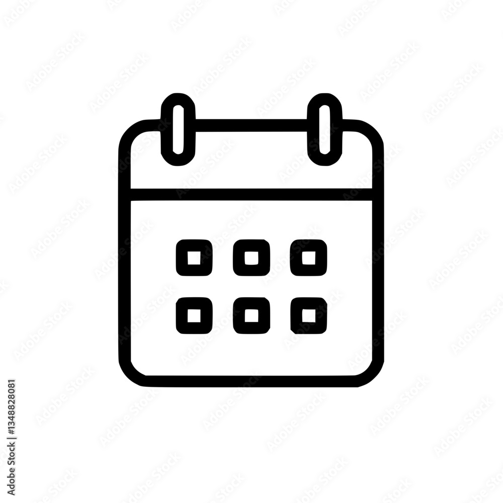 Simple and calendar icon for schedule appointment event or planning Represents time management and organization of days or weeks Simple and calendar icon for schedule appointment event or planning Represents time management and organization of days or weeks
