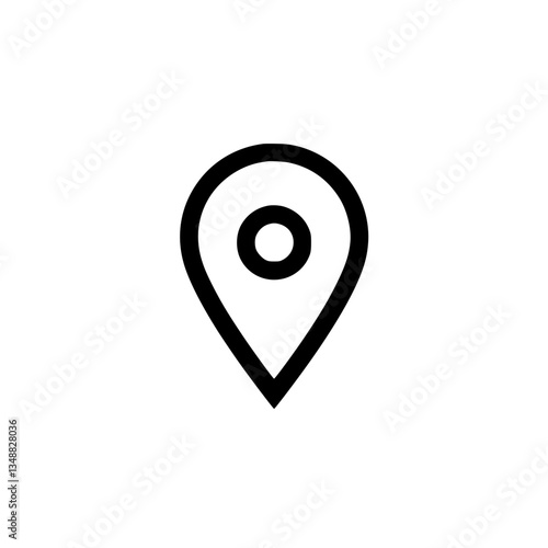Map pointer icon indicating a location or destination The icon is simple and easily recognizable making it a common symbol for navigation and mapping apps