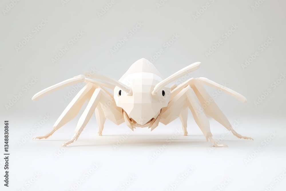 Fototapeta premium 3D polygonal ant, minimalist design
