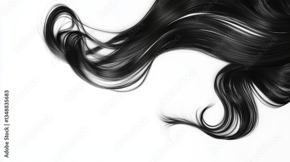 luxurious wavy shiny hair, white background --ar 16:9 luxurious wavy shiny hair, white background --ar 16:9
