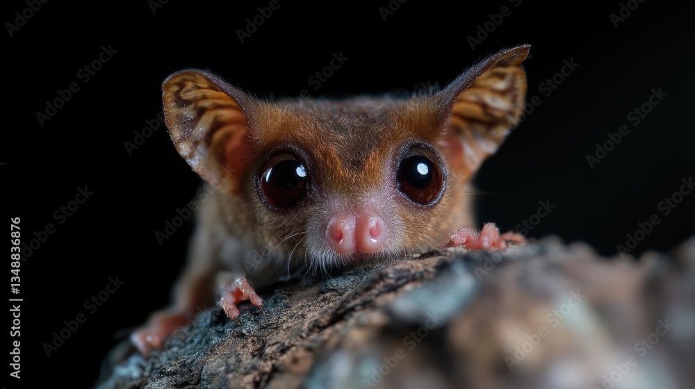 Obraz premium Close-up of a small, adorable lemur-like primate