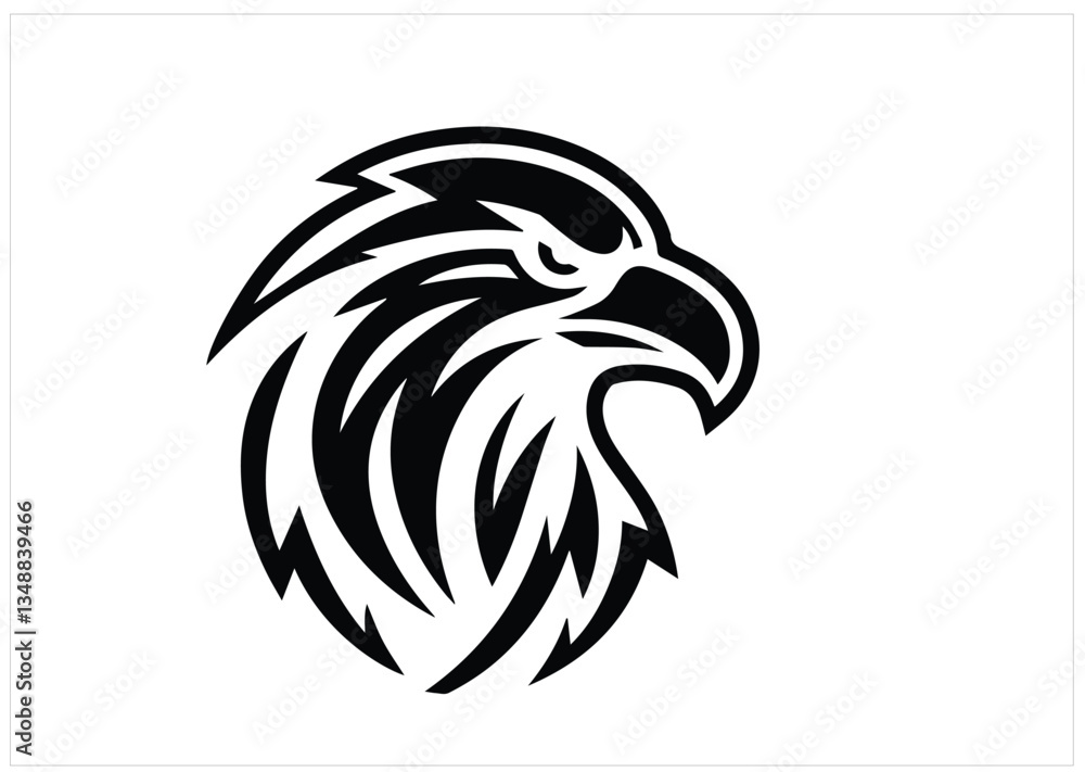 Obraz premium Eagle head Silhouette vector illustration