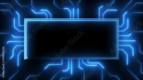 Digital Data moving on Circuit Board and CPU loop backgrounds. Computer Processing and organizing data. Abstract high tech Artificial intelligence data mining, modern computer technology surface.