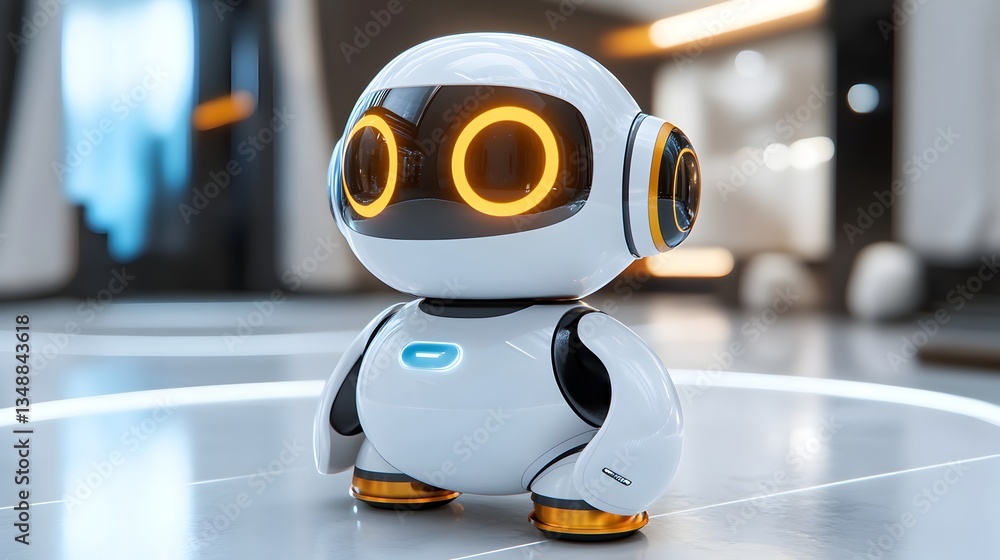 Cute Futuristic Robot In Modern Interior Design Cute Futuristic Robot In Modern Interior Design