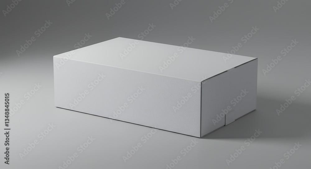 Naklejka premium Blank White Cardboard Box Package Mockup Ready for Branding and Delivery