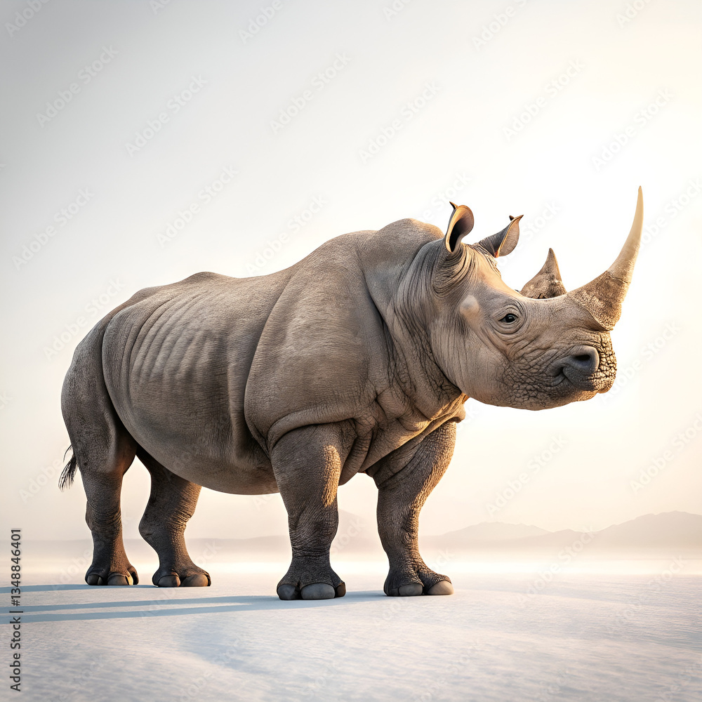 Fototapeta premium rhino on white background
