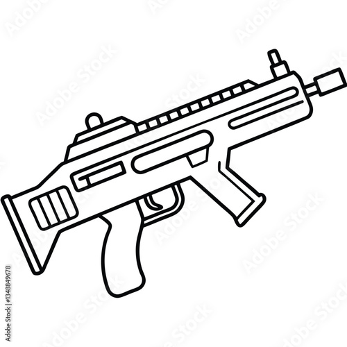 Tavor X95 gun , police weapon vector design, military vector design illustration.