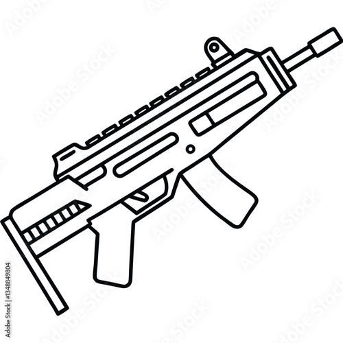 Tavor X95 gun , police weapon vector design, military vector design illustration.