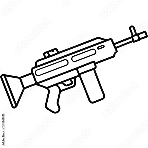Tavor X95 gun , police weapon vector design, military vector design illustration.