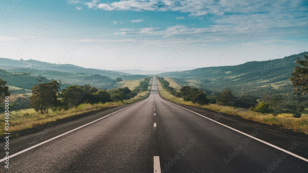 Asphalt road at countryside with perspective view Asphalt road at countryside with perspective view