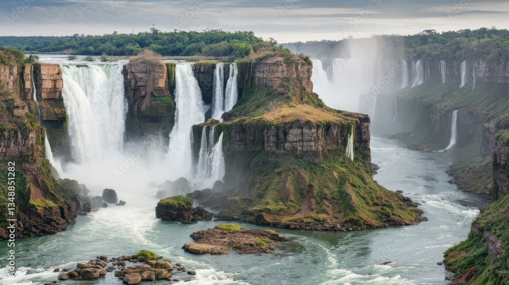 Iguazu falls on the border of brazil and argentina in south america Iguazu falls on the border of brazil and argentina in south america