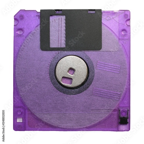 Purple Floppy Disk (isolated)