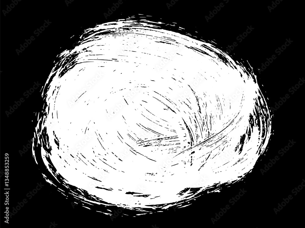 Grunge frame border. Vector paint brush texture. White splash illustration.