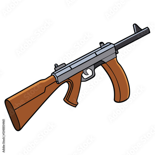 Thompson submachine gun , police weapon vector design, military vector design illustration.