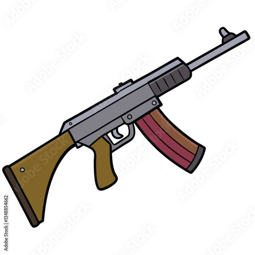 Thompson submachine gun , police weapon vector design, military vector design illustration.