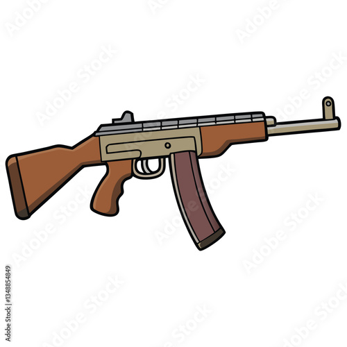 Thompson submachine gun , police weapon vector design, military vector design illustration.