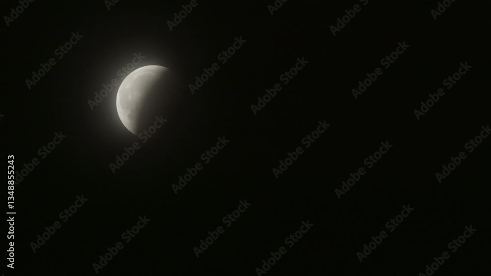 Timelapse of the Total Lunar Eclipse on March 14th, 2025 as the Earth's shadow decreases Timelapse of the Total Lunar Eclipse on March 14th, 2025 as the Earth's shadow decreases