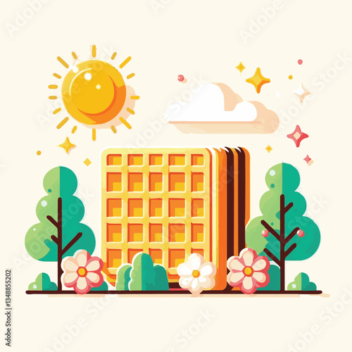 food, waffle, dessert, breakfast, background, pastry, sweet, snack, delicious, illustration, homemade, lunch, tasty, crispy, bakery, fresh, white, baked, meal, belgian, wafer, cream, cake, golden, str