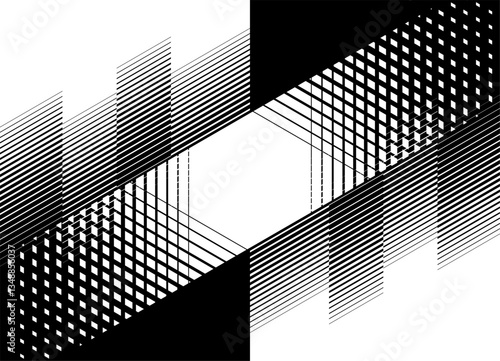 Black and white Pattern of broken lines. Geometric design. Vector background for covers, advertising, printing