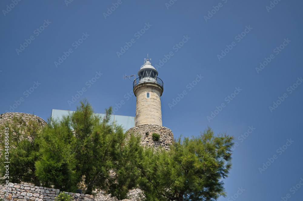 Lighthouse of the castle of Santa Ana in the town and municipality of Castro-Urdiales (Spain), is located on the southeast tower of the castle. It was lit for the first time on November 19, 1853. Lighthouse of the castle of Santa Ana in the town and municipality of Castro-Urdiales (Spain), is located on the southeast tower of the castle. It was lit for the first time on November 19, 1853.