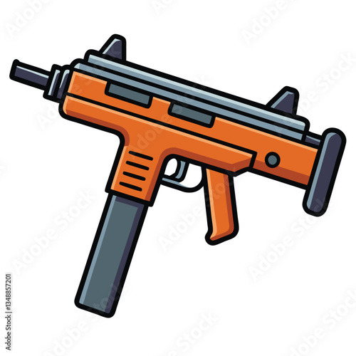 Uzi gun , police weapon vector design, military vector design illustration.