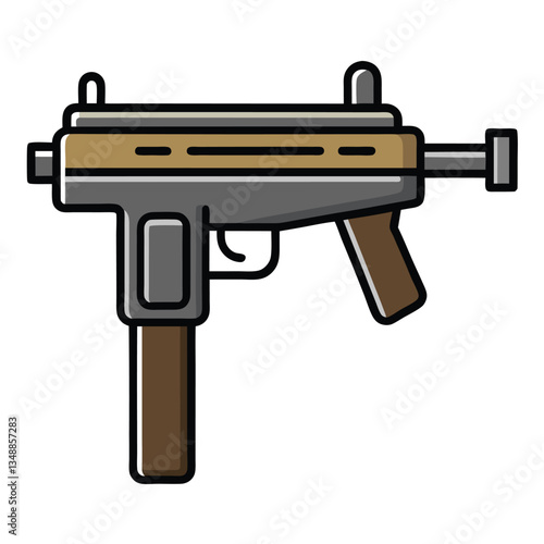 Uzi gun , police weapon vector design, military vector design illustration.