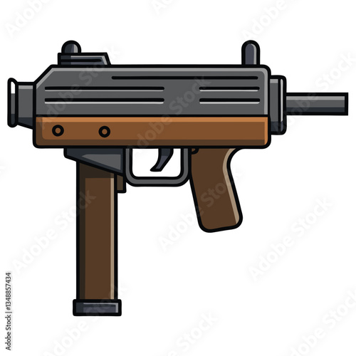 Uzi gun , police weapon vector design, military vector design illustration.