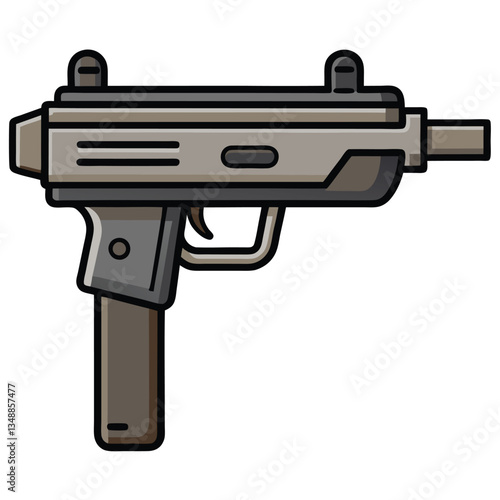 Uzi gun , police weapon vector design, military vector design illustration.