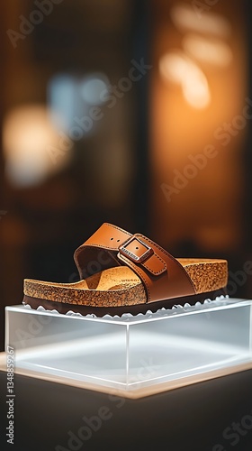 Brown Leather Sandal Display.