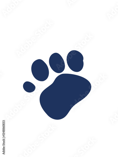 Hand drawn paw print with cartoon look