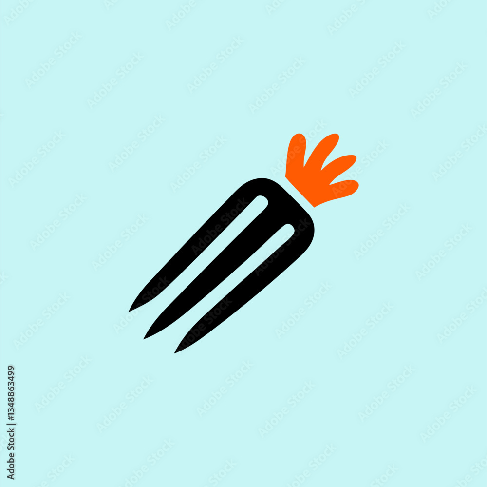 Obraz premium Minimalist Carrot Logo with Modern Design
