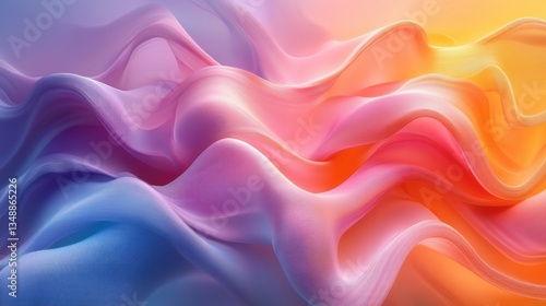 Colorful Flowing Ribbons Abstract Background Design Modern Digital Art