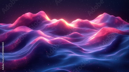 Futuristic Abstract Wavy Background with Gradient Colors and Soft Light