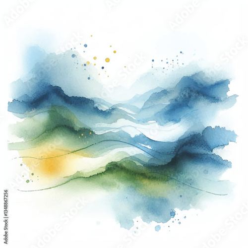 Landscape, Watercolor, Artwork