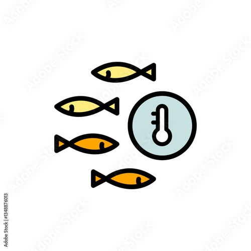 Fish farm pool color icon. Fish farm pool vector icon for web design isolated on white background