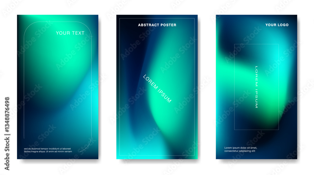 Three abstract gradient backgrounds for covers, presentations, banners, etc. Three abstract gradient backgrounds for covers, presentations, banners, etc.